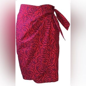 Boden Women’s Skirt Rose Print Faux Wrap Sarong Skirt